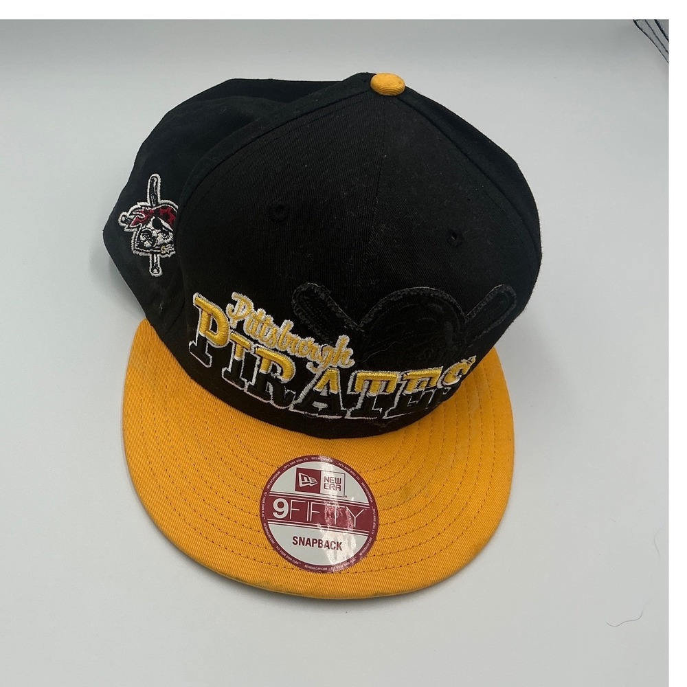 New Era 9FIFTY Pittsburgh Pirates Snapback Hat Black Gold MLB Baseball Cap OSFM